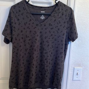 Sonoma Charcoal Gray and black floral print tee.